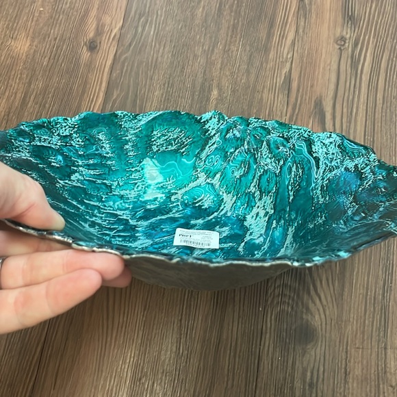 PIER 1 green glass with silver back decoration bowl!NWT - Picture 2 of 6